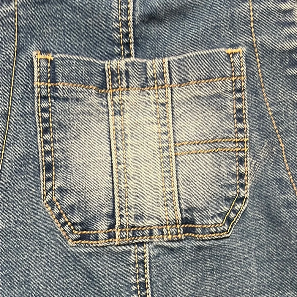 Blue Denim Overall Dress with Pockets